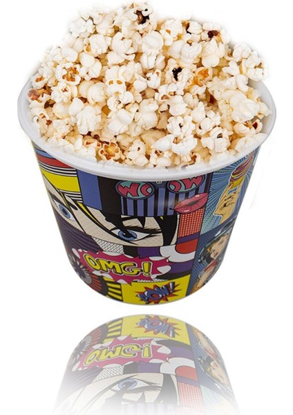 Luxury 2.2 Litre Patlamış Mısır, Cips, Popcorn Kovası Kabı 4'lü Set 1 Adet