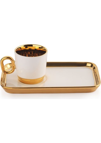 Luxury Goldie 6 Kişilik Kahve Fincan Seti 12 PARÇA-BEYAZ04 1 Adet