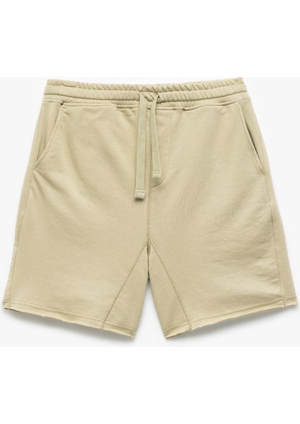 Regular Fit Cepli Mini Beli Bağcıklı Şort