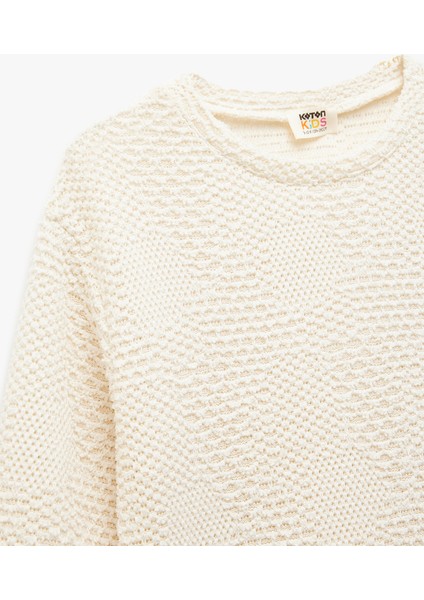 Bisiklet Yaka Uzun Kollu Pamuk Karışımlı Sweatshirt modelleri