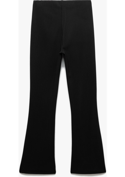 Kemerli Slim Fit Hafif Ispanyol Paça Kumaş Pantolon