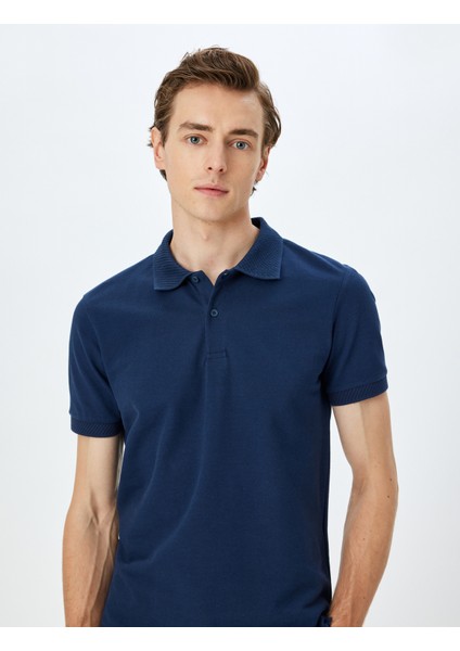 Slim Fit Kısa Kollu Pamuklu Polo Yaka Tişört