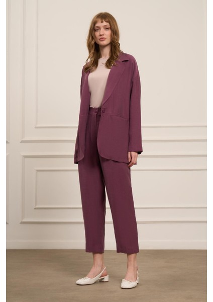 Kadın Begonya Ceketli Takım Mürdüm 30777