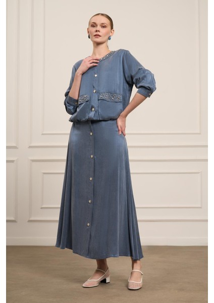 Kadın Cupra Etekli Takım İndigo 31063