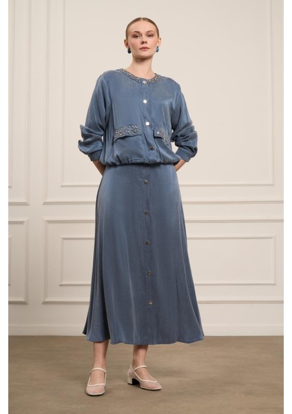 Kadın Cupra Etekli Takım İndigo 31063