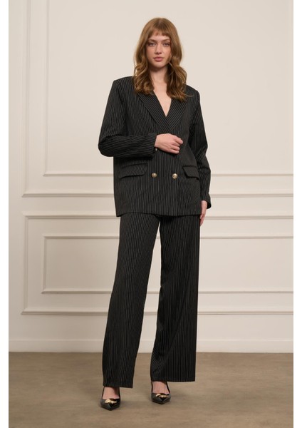 Kadın Çizgili Takım Siyah 31077 fiyatları