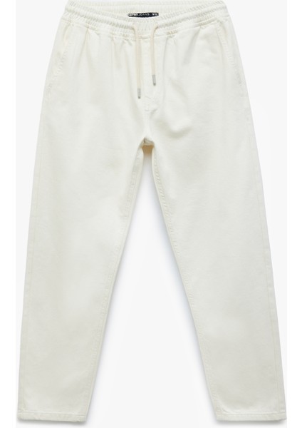 Beli Bağcıklı Cep Detaylı Pamuklu Bol Baggy Jean Pantolon