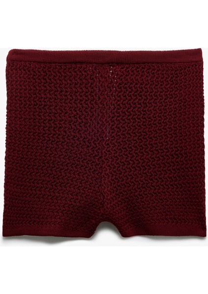 Beli Bağcıklı Normal Bel Triko Mini Şort