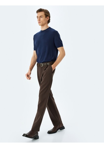 Regular Fit Bisiklet Yaka Viskon Basic Kısa Kollu Triko Tişört