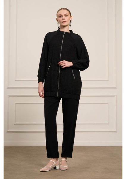 Kadın File Detay Tansel Takım Siyah 31052