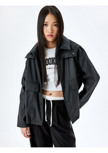 Kapüşonlu Cepli Su Itici Fermuarlı Trençkot fiyatları