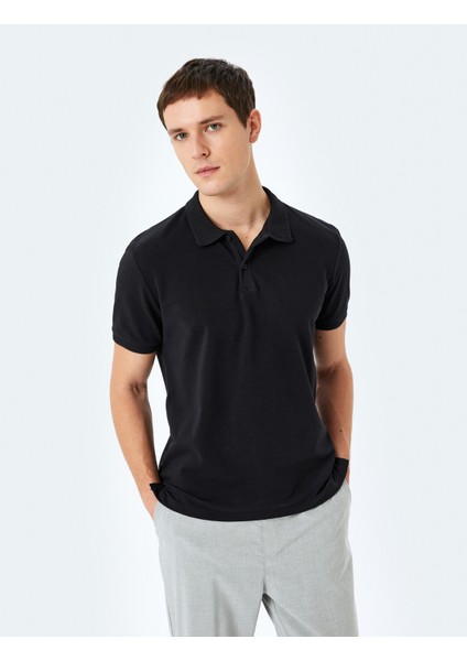 Slim Fit Kısa Kollu Pamuklu Polo Yaka Tişört