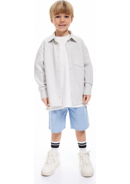 Pamuklu Beli Lastikli Düğme Detaylı Basic Şort fiyatları