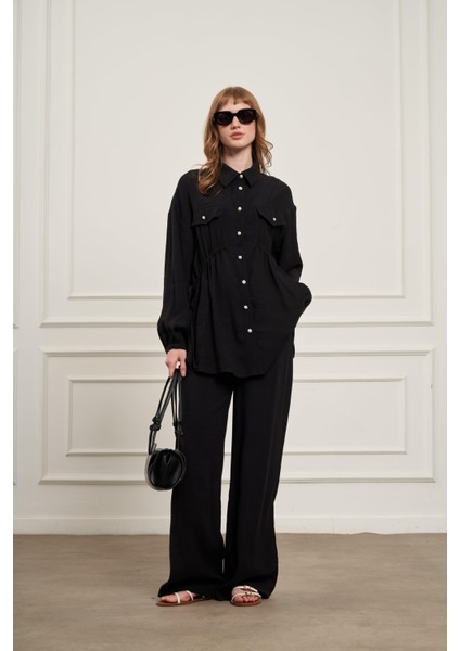 Kadın Pantolonlu Takım Siyah 31078