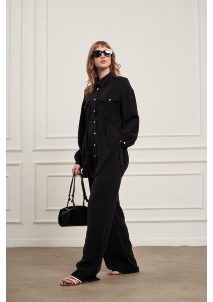 Kadın Pantolonlu Takım Siyah 31078