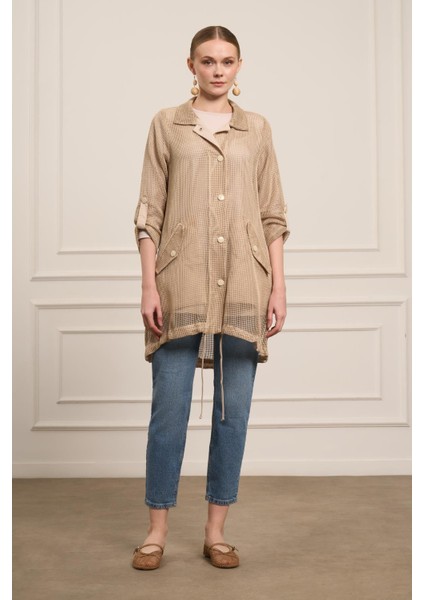 Ftz Kadın File Detay Kap Beige 31084