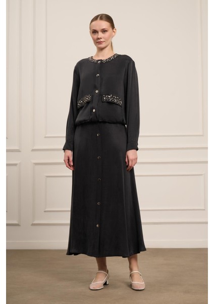 Kadın Cupra Etekli Takım Siyah 31063