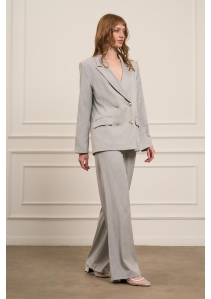 Kadın Çizgili Takım Gri 31077 fiyatları