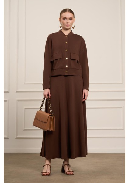 Kadın Etekli Takım Kahve 31072 fırsatları