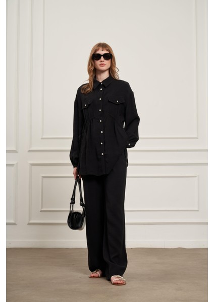 Kadın Pantolonlu Takım Siyah 31078 indirimleri