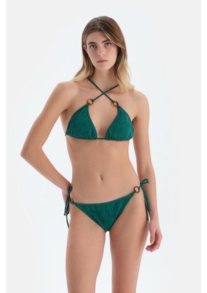 Koyu Yeşil Üçgen Küçük Bikini Üst indirimleri
