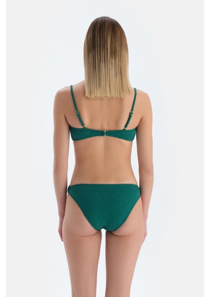 Koyu Yeşil Straplez Bikini Üst