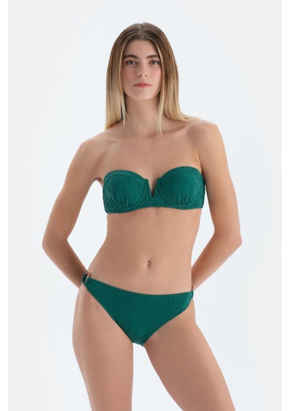 Koyu Yeşil Straplez Bikini Üst