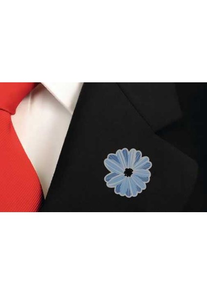 Mor Çiçekli Mineli Pin Bros Metal Yaka Rozeti