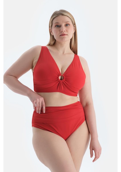 Kırmızı Yüksek Bel Bikini Alt fırsatları