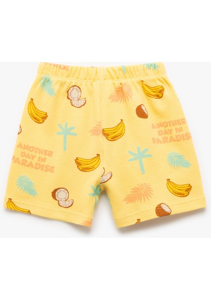 Meyve Baskılı Beli Bağlamalı Pamuklu Şort fiyatları