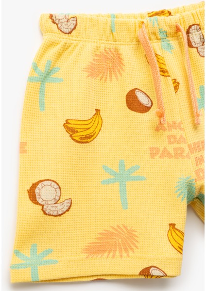 Meyve Baskılı Beli Bağlamalı Pamuklu Şort modelleri