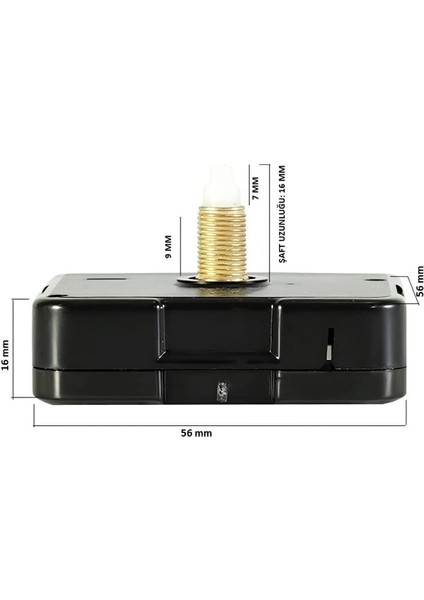 1 Adet Duvar Saati Mekanizması , Askısız , Şaft Uzunluğu 16 mm , Sessiz Yelkovan 12CM Akrep 8 cm fiyatları