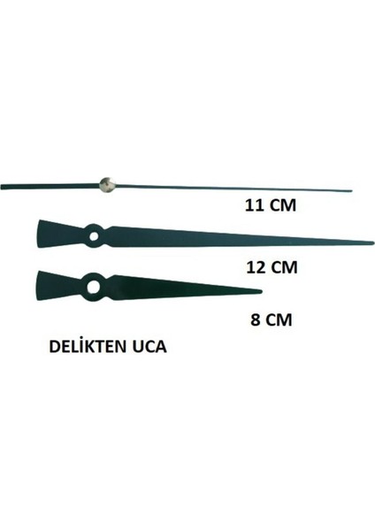1 Adet Duvar Saati Mekanizması , Askısız , Şaft Uzunluğu 16 mm , Sessiz Yelkovan 12CM Akrep 8 cm modelleri
