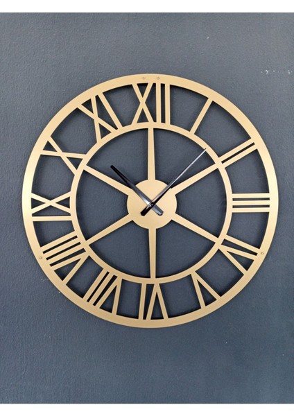 Roma Rakamlı Metal Gold - Altın Duvar Saati 1,5 mm Kalınlık 50 x 50 cm fiyatları
