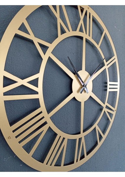 Roma Rakamlı Metal Gold - Altın Duvar Saati 1,5 mm Kalınlık 50 x 50 cm modelleri