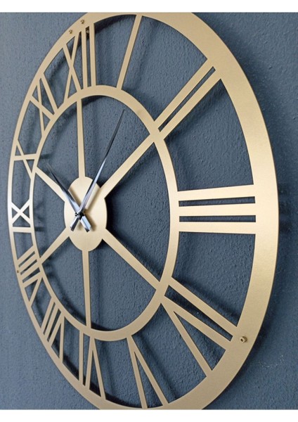 Roma Rakamlı Metal Gold - Altın Duvar Saati 1,5 mm Kalınlık 50 x 50 cm indirimleri