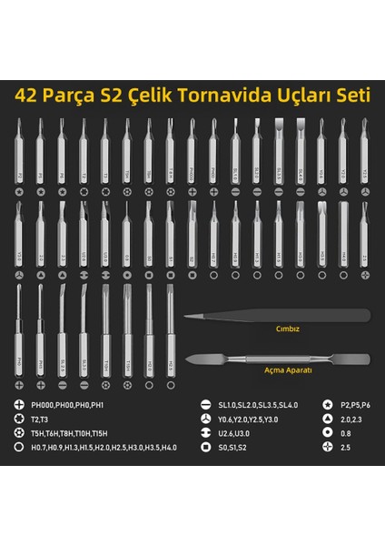 Mio PS49 500mAh 180r/dk 5 Kademeli 42 Parça Şarjlı Tornavida Seti