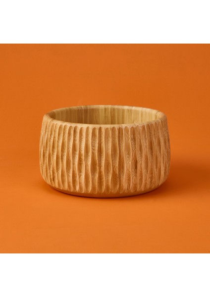 Bambu Curve Kase - Açık Kahverengi - 18X9,5 cm