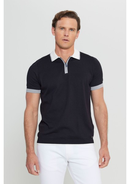 %100 Pamuk Standart Fit Normal Kesim Polo Yaka Triko Tişört