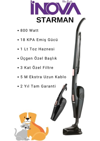 Starman 800W Dik Süpürge fiyatları