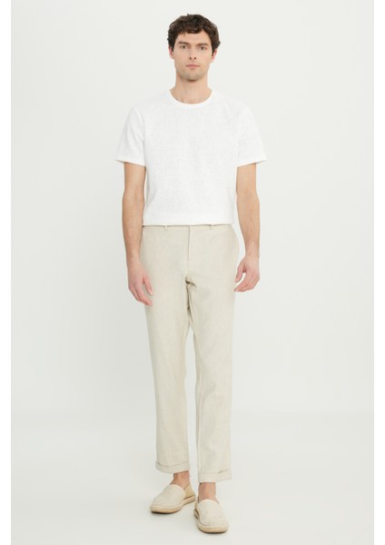 Slim Fit Dar Kesim Diagonal Desenli Yan Cepli Casual Pantolon modelleri