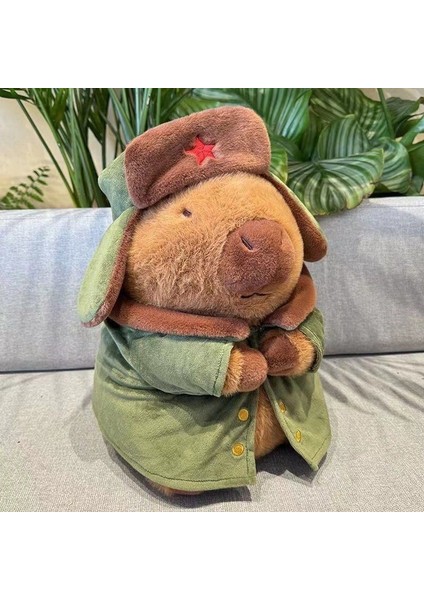 23CM Yeşil Ceket Kapibara Peluş Oyuncak Çocuk Hediye (Yurt Dışından)