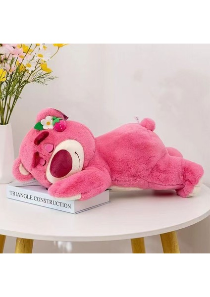 40CM, 50CM Tarzı Sevimli Yalan Tarzı Çilek Ayı Pembe Ayı Yastık Peluş Oyuncak Yumuşak (Yurt Dışından)