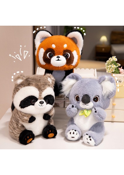 35 cm Altın Oyma Üç Kardeş Küçük Panda Sevimli Peluş Oyuncak (Yurt Dışından)