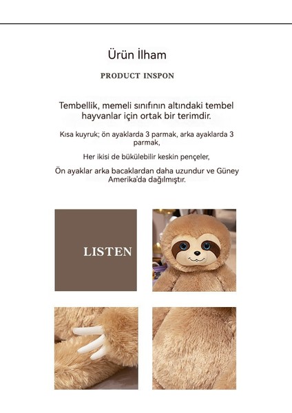 50 cm Tembel Bebek Yıldırım Peluş Oyuncak Taklit (Yurt Dışından)