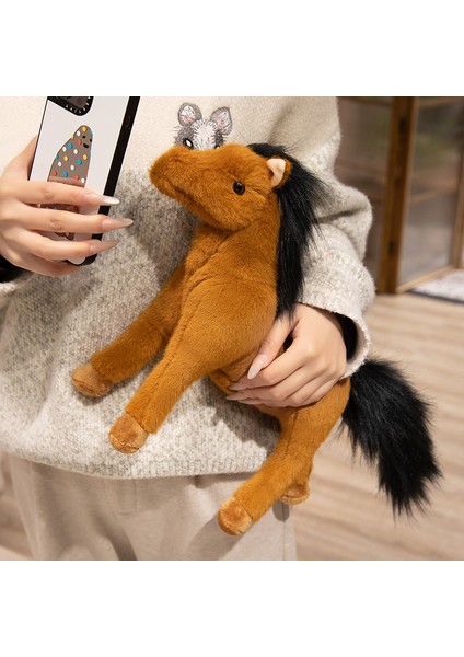 25 cm Simülasyon At Serisi Hayvan Peluş Oyuncak (Yurt Dışından)