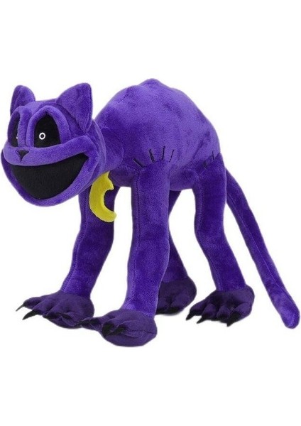 Gülümseyen Büyük Yüz Mor Kedi Peluş Oyuncak Hayvan Peluş Oyuncak OYUNCAK-30CM (Yurt Dışından)