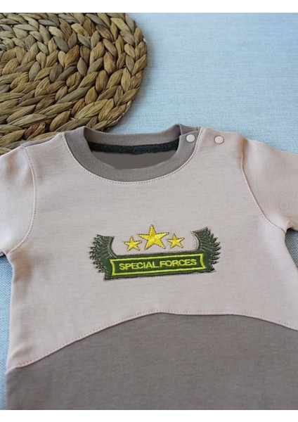 Özel Kuvvetler Nakışlı Bere Şapkalı Kız Erkek Bebek Tulumu Sütlü Kahve fiyatları