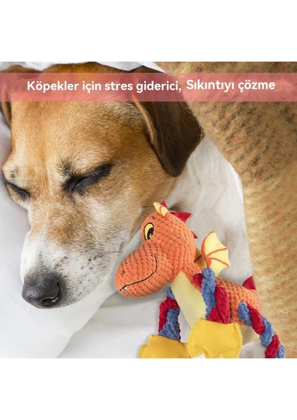 33CM Ateş Püskürten Ejderha Gıcırtılı Peluş Oyuncak (Yurt Dışından)