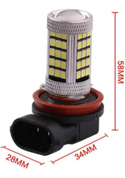 H9 Sis Farı Için Özel LED Ampul 66 Ledli Mercekli Koyu Mavi